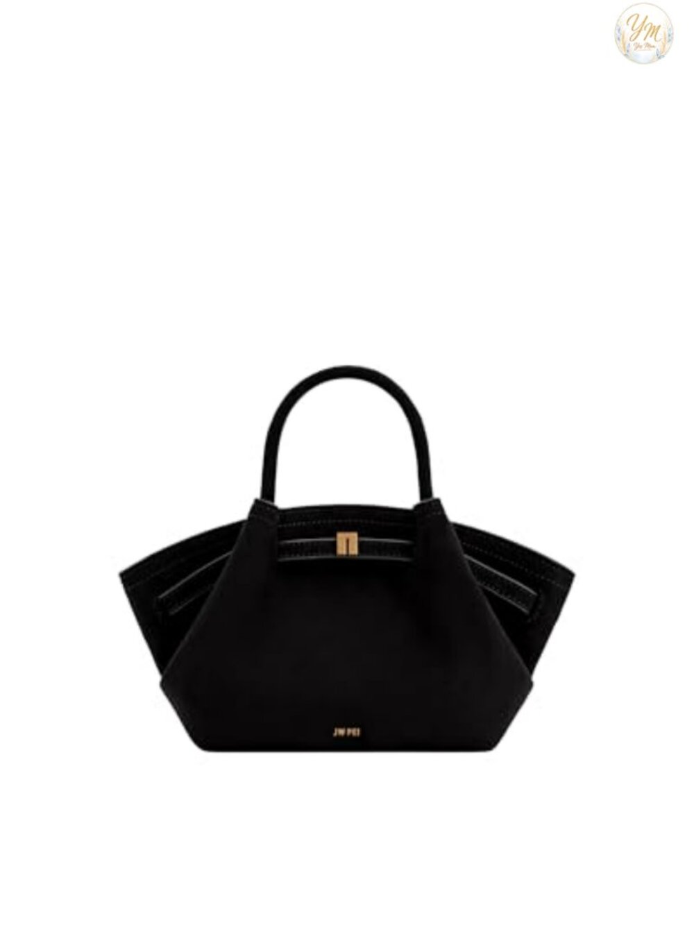 Mini Vegan Faux Suede Tote Bag with Gold Hardware Adjustable Strap